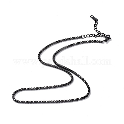 304 ожерелье-цепочка из нержавеющей стали для мужчин и женщин, металлический черный, 15.98 дюйм (40.6 см)