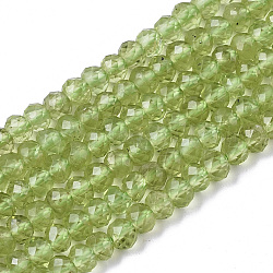Natürlichen Peridot Perlen Stränge, facettiert, Rondell, 4x3 mm, Bohrung: 0.7 mm, ca. 193 Stk. / Strang, 15.75 Zoll (40 cm)
