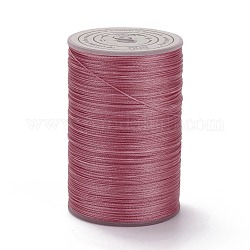 Round Waxed Polyester Thread String, Micro Macrame Cord, Twisted Cord, for Leather Sewing Stitching, Flamingo, 0.3~0.4mm, about 174.98 Yards(160m)/Roll