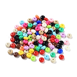 Perle acriliche opache e luminose, rondelle, colore misto, 8x4.5mm, Foro: 1.8 mm, circa 2500pcs/500g