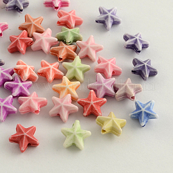 Acrilico perline stile artigianale, stelle marine / stelle marine, colore misto, 10x10x5mm, Foro: 2 mm, circa 2300pcs/500g