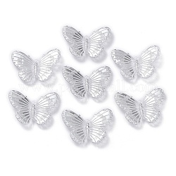Ciondoli arilico trasparente, farfalla, argento, 30x40x3mm, Foro: 1.6x1.5 mm, circa 250pcs/500g