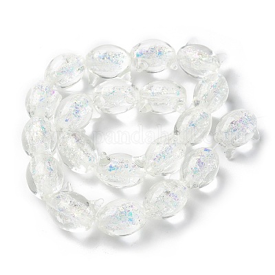 Brins de perles en verre soufflé faites à la main&nbsp;FOIL-Z001-04E-1
