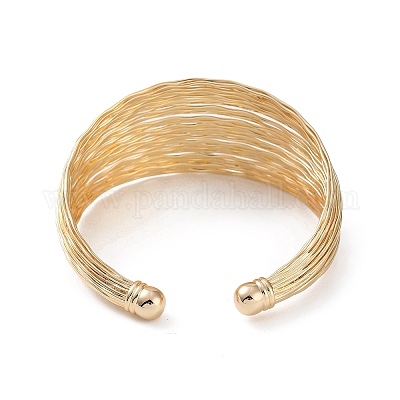 Bracciali a polsino aperto in ottone&nbsp;BJEW-A144-01D-1