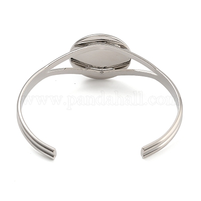 Creazione di braccialetti a polsino aperto in ottone placcato a cremagliera&nbsp;KK-M098-01P-1