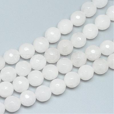Chapelets de perles de jade blanche naturelle&nbsp;G-R346-8mm-08-1