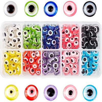 Wholesale NBEADS 300 Pcs Resin Evil Eye Beads 