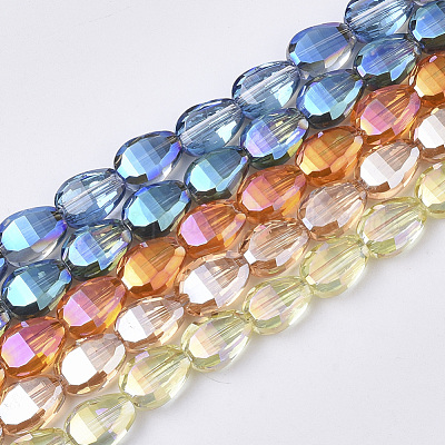 Chapelets de perles en verre transparent électrolytique&nbsp;EGLA-T020-04-1