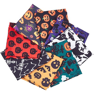 Tessuto in policotone stampato halloween&nbsp;DIY-WH0032-07B-1