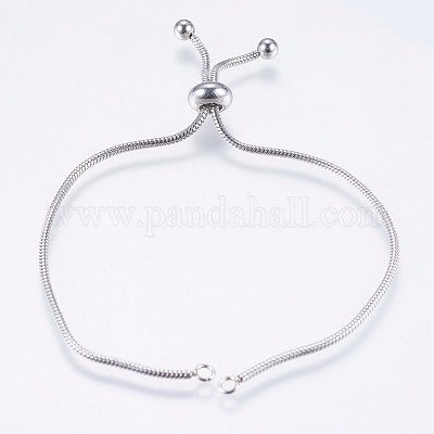 10pcs Adjustable 304 Stainless Steel Bracelet Making Slider Charm Bracelet  for Jewelry Making DIY Bracelet Supplies 9(230mm)
