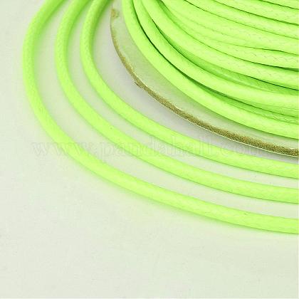 環境に優しい韓国のワックスポリエステルコード  緑黄  2mm  約90ヤード/ロール（80メートル/ロール） YC-P002-2mm-1186-1