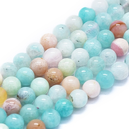 Fili di amazzonite naturale e perle di opale G-E561-20-6mm-1