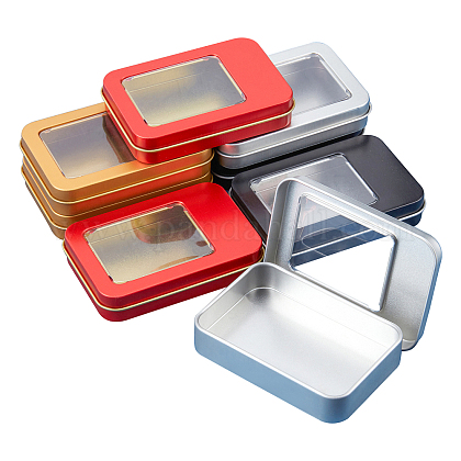 アクセサリー作り用 ブリキ収納ボックス アクセサリー箱 Diyキャンドル用 乾燥貯蔵 スパイス お茶 キャンディ パーティーの好意 窓付き 長方形 ミックスカラー 9 15x6 15cm 4色 2個 カラー 8個 セット を購入 Selected Pandahall Com Jp