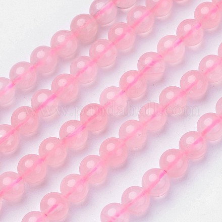 Granos naturales de abalorios de cuarzo rosa G-D809-22-6mm-1