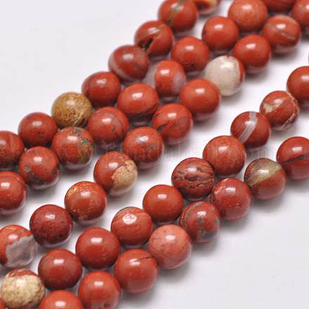 Natural Red Jasper Beads Strands X-G-F348-02-4mm-1