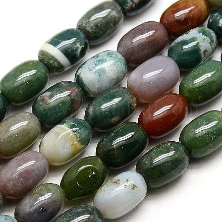 Natural Indian Agate Oval Beads Strands G-P063-68-1