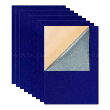 ジュエリー植毛織物  自己粘着性の布地  ブルー  40x28.9~29cm  12シート/セット TOOL-BC0001-75G-1