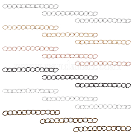 Sunnyclue 1 boîte 240 brins 6 couleurs chaîne d'extension 5cm fer collier extender collier bracelet cheville extension chaînes à maillons pour les débutants bricolage collier fabrication de bijoux artisanat IFIN-SC0001-24-1