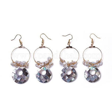 Orecchini pendenti con perle di chip pearl EJEW-L218-09A-1