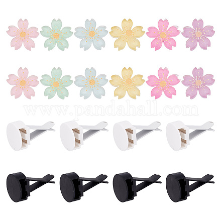 AHANDMAKER 12 Sets Car Air Conditioner Clip Self Adhesive Flower Air Vent Clip Air Conditioner Outlet Charms Cute Cherry Blossom Car Interior Decorations Car Accessories DIY-GA0005-23-1