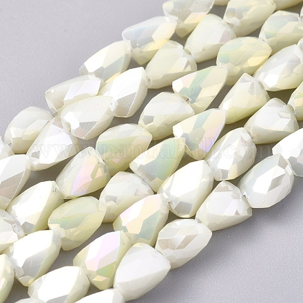 Chapelets de perles en verre opaque de couleur unie EGLA-G035-B-FR10-1