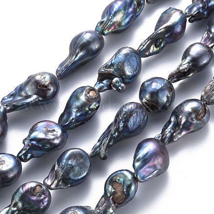 Hebras de perlas keshi de perlas barrocas naturales PEAR-S021-166A-1