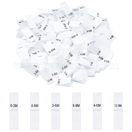 Nbeads 600Pcs 6 Style Baby Childen Clothing Size Labels FIND-NB0001-42-1