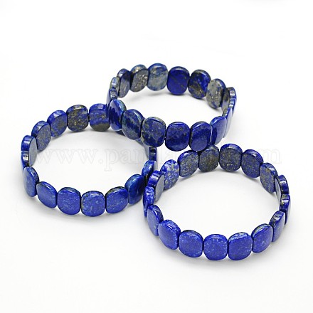 Natural Lapis Lazuli Stretch Bracelets BJEW-O094-01-1