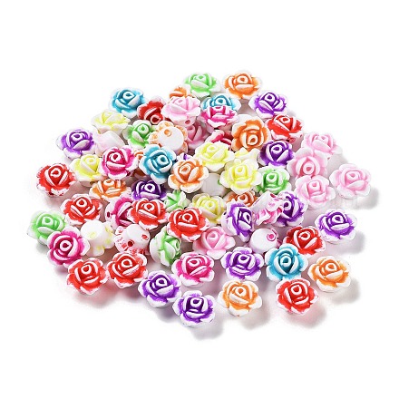 Craft Style Opaque Acrylic Beads OACR-A027-04-1
