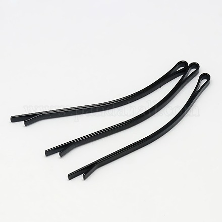 Geschwungenen schwarzen Back lackiertem Eisen Haar Schupostifte einfache Haarnadel PHAR-O002-05A-01S-1