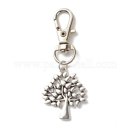 Porte-clés en alliage de style tibétain arbre de vie HJEW-JM00560-02-1