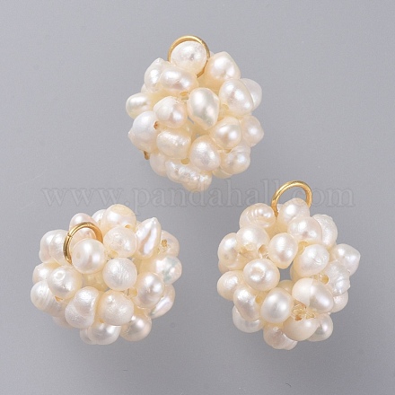 Natural Cultured Freshwater Pearl Pendants PALLOY-JF00419-1