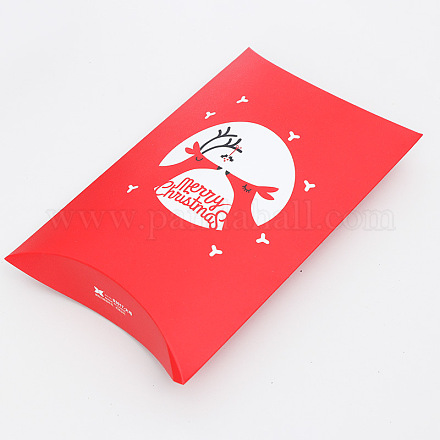 メリークリスマスキャンディーギフトボックス  包装箱  ギフトバッグ  クリスマスのトナカイ/クワガタ  レッド  29.2x16.2cm CON-E020-B-02-1