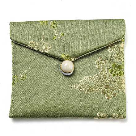 Мешочки для хранения ювелирных изделий из цветочной ткани в китайском стиле AJEW-D065-01A-07-1