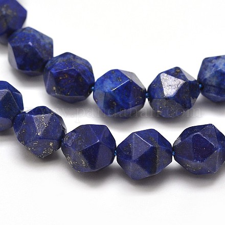 Faceted Natural Gemstone Lapis Lazuli Bead Strands G-J331-25-12mm-1