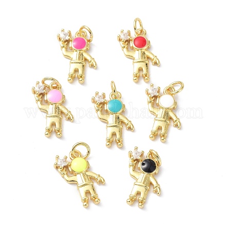 Подвеска из латуни с эмалью из прозрачного кубического циркония ZIRC-C021-46G-1
