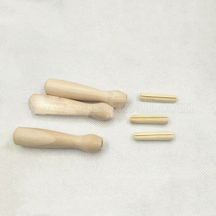 Mango de aguja de punzón de madera DOLL-PW0002-038-1