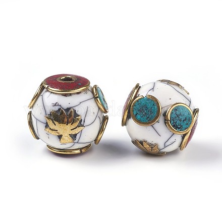 Tibetische Stil Perlen TIBEB-E079-10A-1
