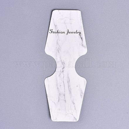 厚紙折り紙ディスプレイハンギングカード  ネックレスに使用  イヤリングとペンダントアクセサリーディスプレイ  ホワイト  120x45x0.4mm  穴：2mmと6.5x18mm CDIS-E007-10-1