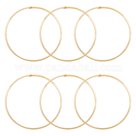 Unicraftale 6 pièces 13.5~14cm collier en acier inoxydable doré fil enroulé collier en métal tour de cou ouvert gros collier pour les femmes NJEW-UN0001-35-1