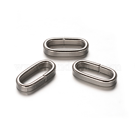 Oval 201 Stainless Steel Slide Charms STAS-D111-03-1