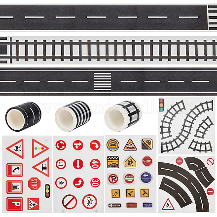 Road Adhesive Tape and Road Traffic Sign Self Adhesive Stickers Sets DIY-CP0001-57-1