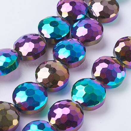 Chapelets de perles en verre électroplaqué EGLA-E036-FP02-1