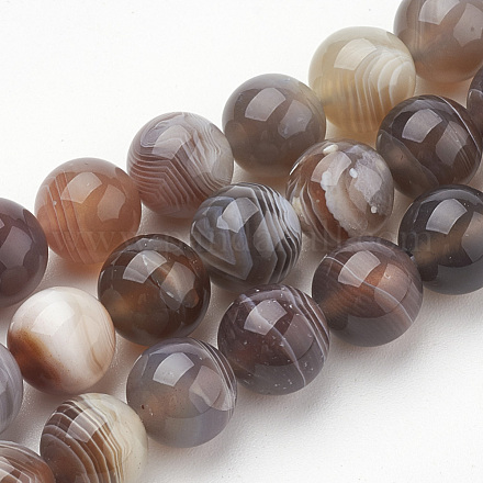 Chapelets de perles en agate naturelle du Botswana G-S279-08-12mm-1