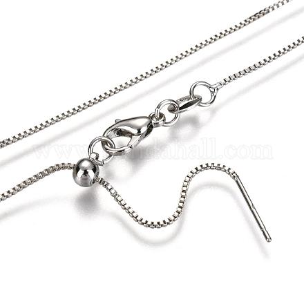 Fabricación de collar de cadena veneciana de latón electrochapado ajustable X-MAK-L028-02P-1