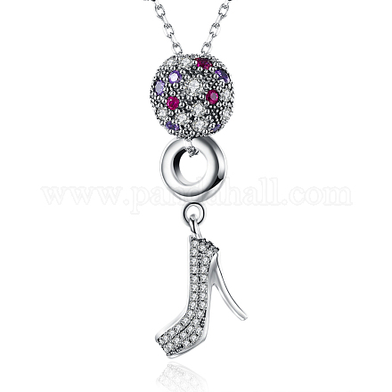 925 Sterling Silver Pendant Necklaces NJEW-BB18224-1