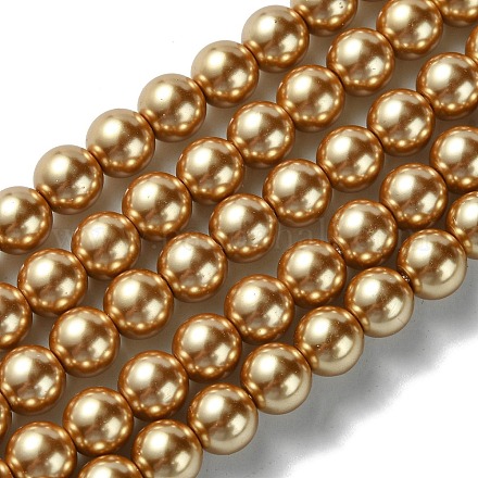 Eco-Friendly Glass Pearl Beads Strands HY-A008-8mm-RB068-1