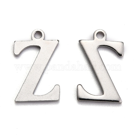 304 Stainless Steel Alphabet Charms STAS-H122-Z-P-1