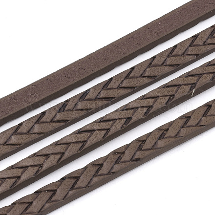 Braided Flat Single Face Imitation Leather Cords LC-T003-01D-1