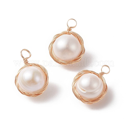 Colgantes naturales de perlas cultivadas de agua dulce PALLOY-JF01979-01-1